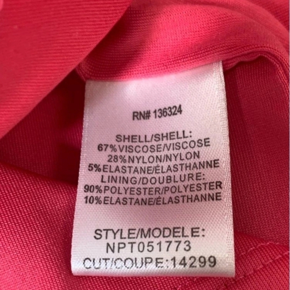 HALSTON HERITAGE VIBRANT PINK SIZE 4 CUT OUT DRESS MIDI - Picture 6 of 6